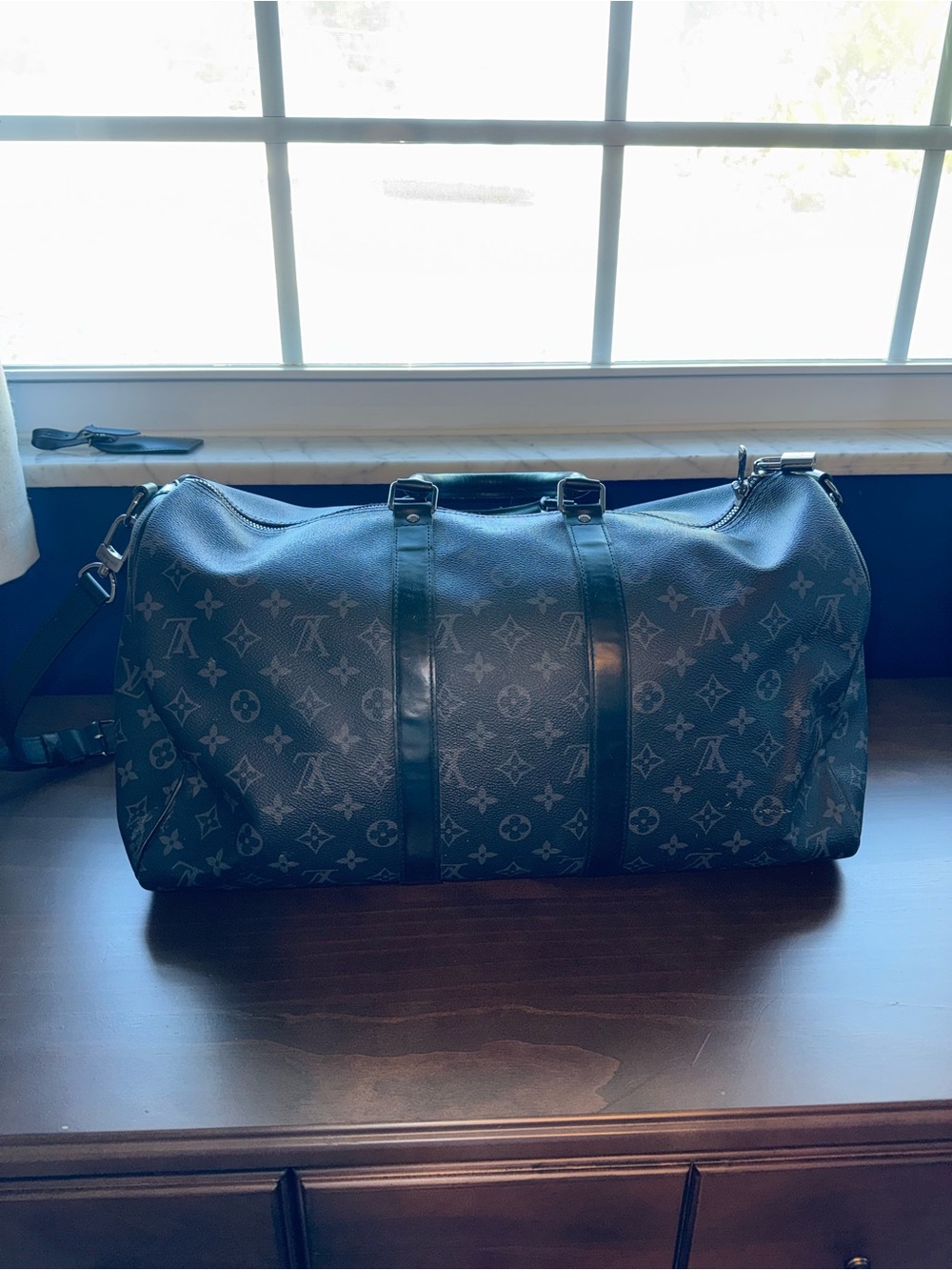 Louis Vuitton Black Monogram Keepall Bandoulière 45
